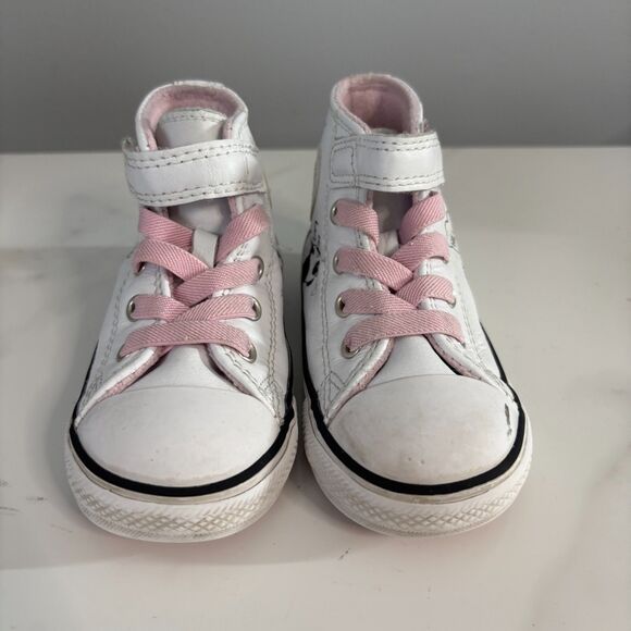 Converse All Star Panda Chuck Taylor Hi Top White Pink Toddler Girls Size 6 - Picture 5 of 8